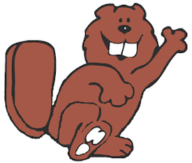 Image of a cartoon beaver waving